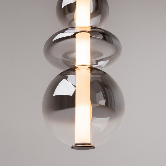 Подвесной светильник Futuro черный, дымчатый стекло 6