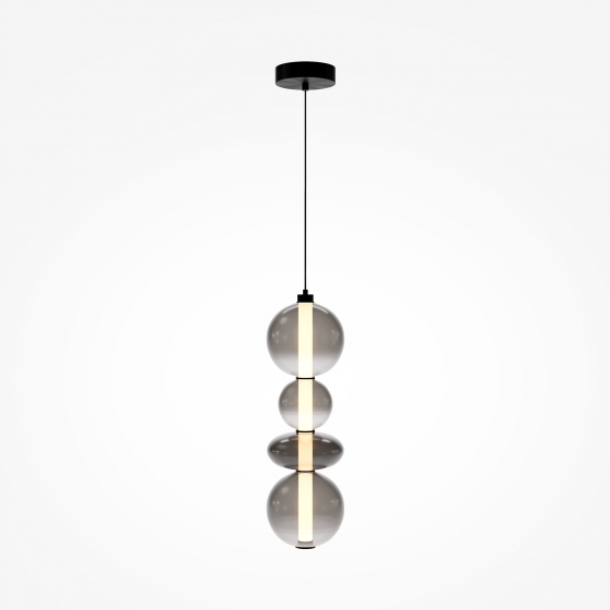 Подвесной светильник Futuro черный, дымчатый стекло 8