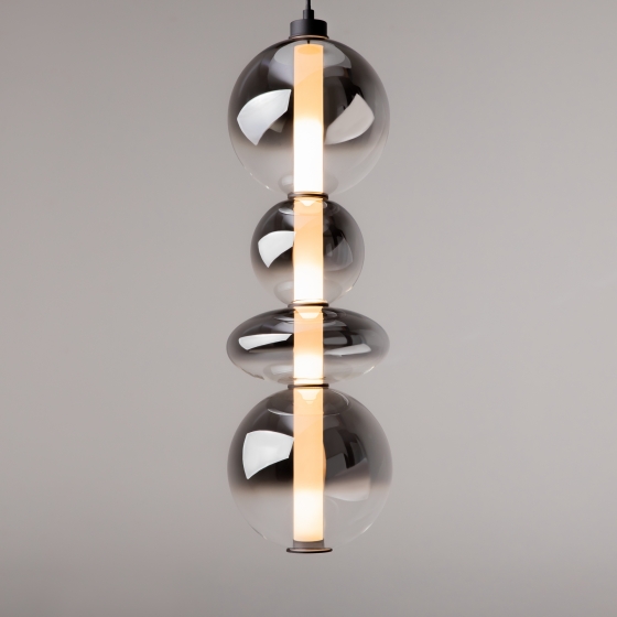 Подвесной светильник Futuro черный, дымчатый стекло 4