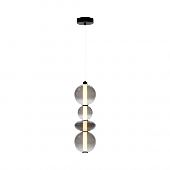 Подвесной светильник Futuro черный, дымчатый стекло 1