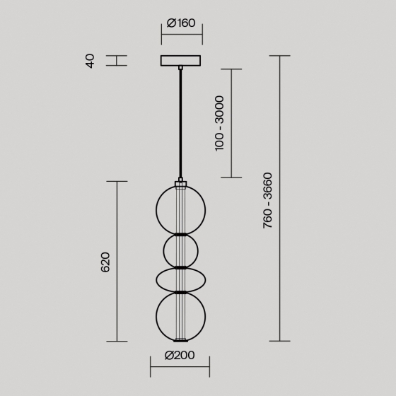 Подвесной светильник Futuro янтарный, латунь, 200 мм 2