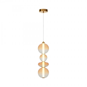 Подвесной светильник Futuro янтарный, латунь, 200 мм