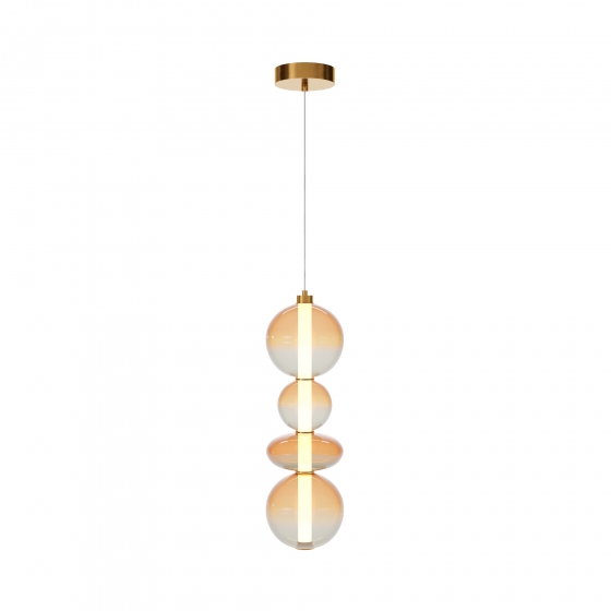 Подвесной светильник Futuro янтарный, латунь, 200 мм 1