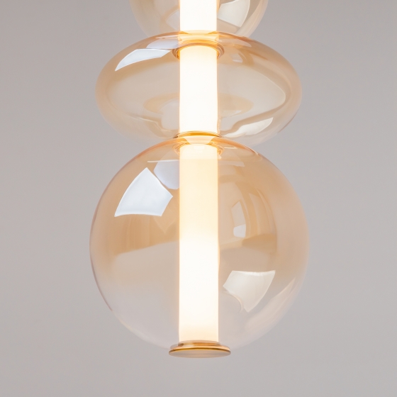 Подвесной светильник Futuro янтарный, латунь, 200 мм 3