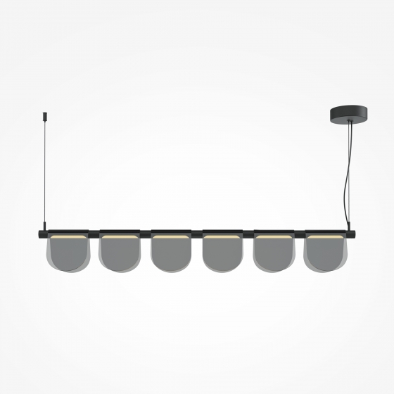 Подвесной светильник Fluffy черный, серый абажур 14