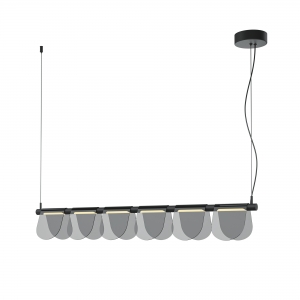 Подвесной светильник Fluffy черный, серый абажур