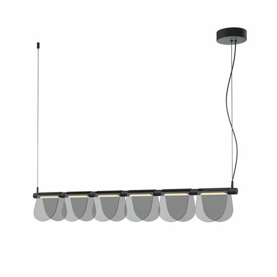 Подвесной светильник Fluffy черный, серый абажур 1