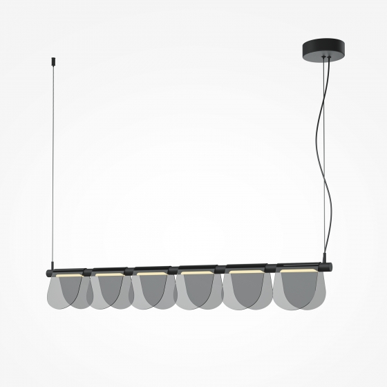 Подвесной светильник Fluffy черный, серый абажур 8