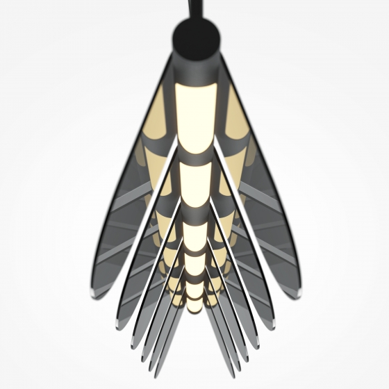 Подвесной светильник Fluffy черный, серый абажур 11