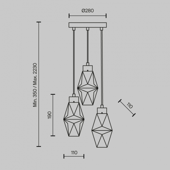 Подвесной светильник Cocktail time золото, 3 лампы G9 2