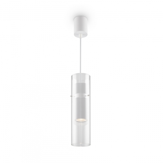 Подвесной светильник Dynamics белый, прозрачный абажур 1