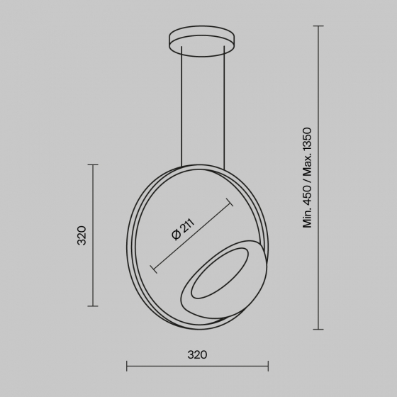 Подвесной светильник Lunare латунь стекло 320 мм 3