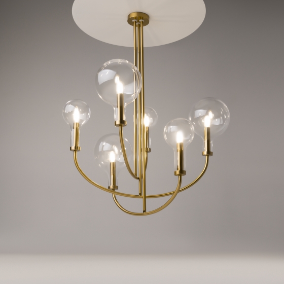 Подвесной светильник Status латунь, 6 плафонов 8