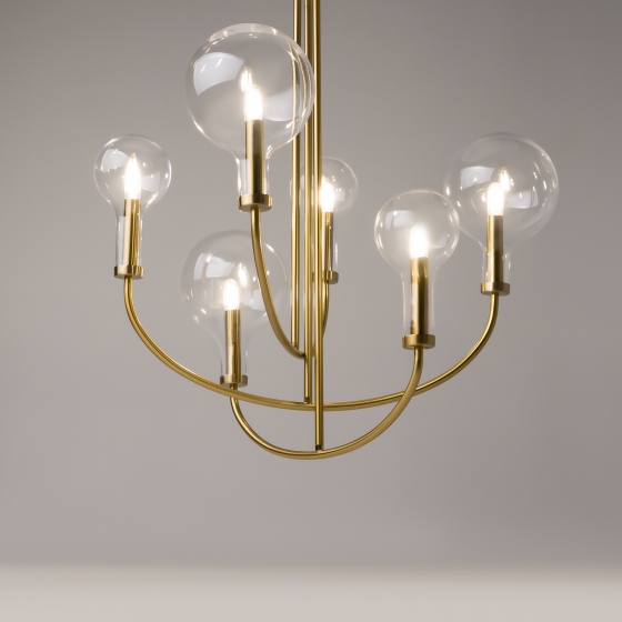 Подвесной светильник Status латунь, 6 плафонов 11