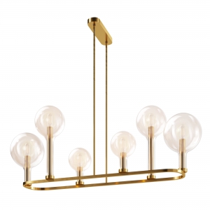 Подвесной светильник Status латунь, 6 плафонов