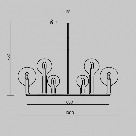 Подвесной светильник Status латунь, 6 плафонов 4