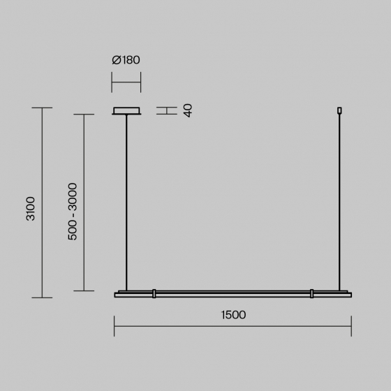 Подвесной светильник Plume латунь, прозрачный 1500 мм 12