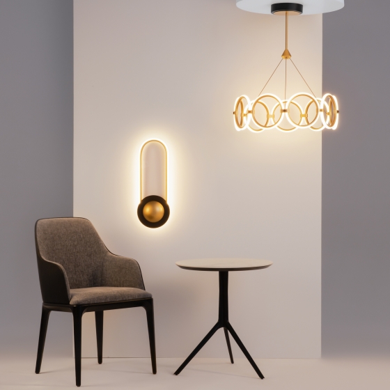 Настенный светильник Link черный и латунь 4