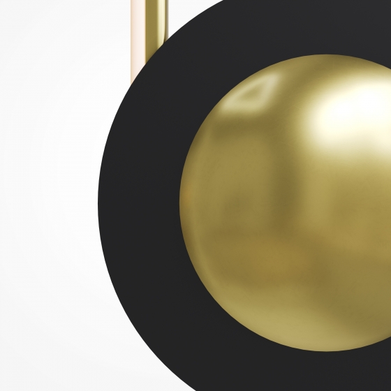 Настенный светильник Link черный и латунь 8