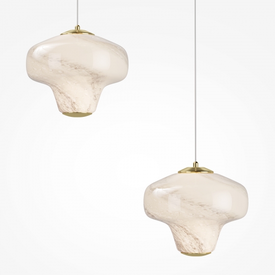 Подвесной светильник Sirocco латунь, белый, 3 плафона 5