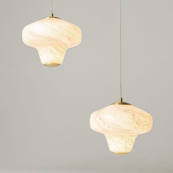 Подвесной светильник Sirocco латунь, белый, 3 плафона 9