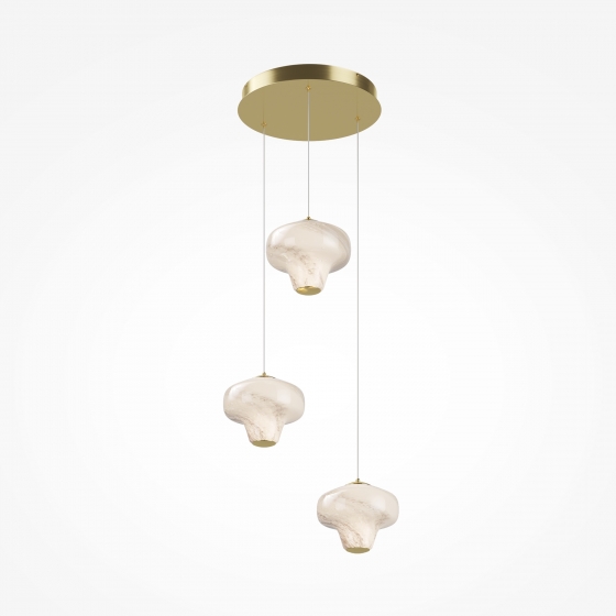 Подвесной светильник Sirocco латунь, белый, 3 плафона 7