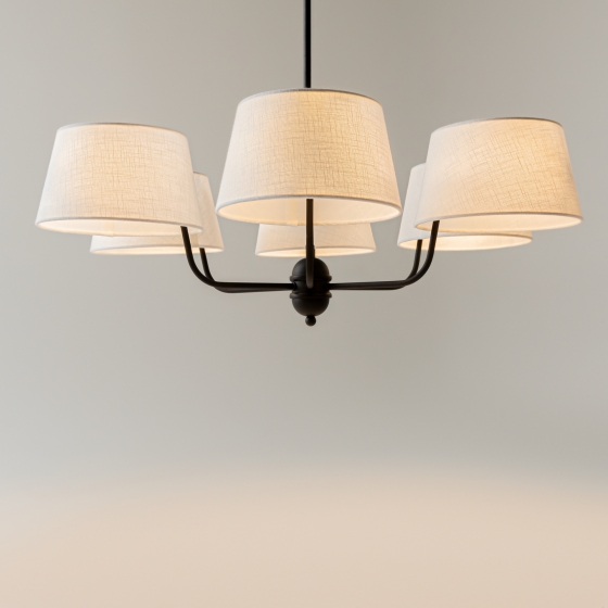 Подвесной светильник Modesto черный, бежевый абажур 13