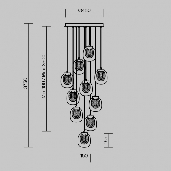 Подвесной светильник Biology латунь, стекло, 550 мм 8