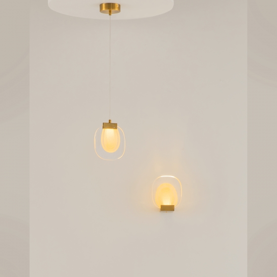 Подвесной светильник Biology прозрачный, латунь 11