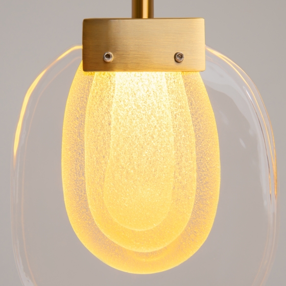 Подвесной светильник Biology прозрачный, латунь 9