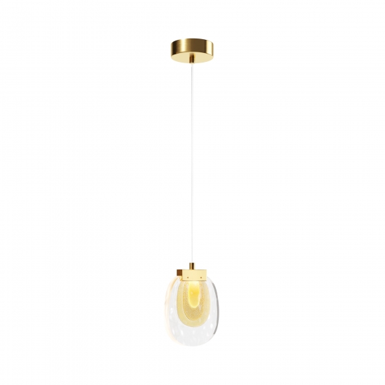 Подвесной светильник Biology прозрачный, латунь 1