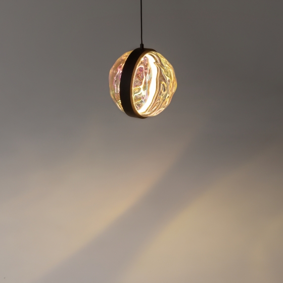 Подвесной светильник Misterio черный, разноцветный абажур 14