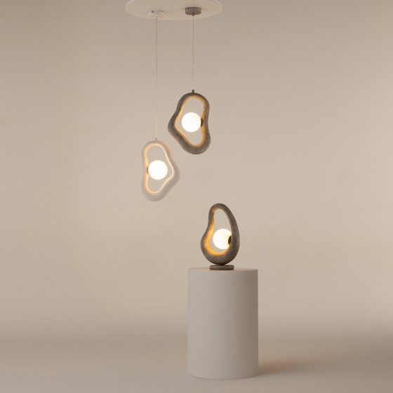 Настольный светильник Opus серый, стекло, 38 см 9