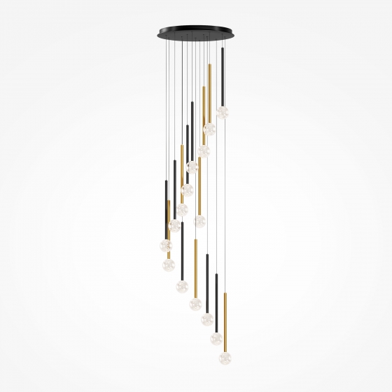 Подвесной светильник Bubble dream черный и латунь 10