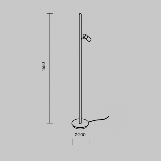 Напольный светильник Thin черный 8