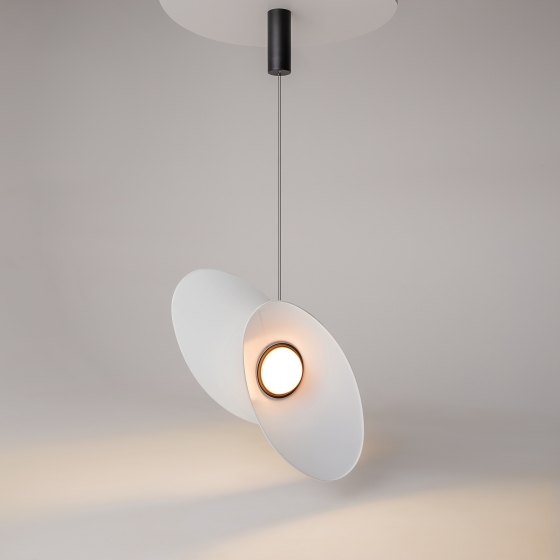 Подвесной светильник Evolution черный, белый абажур 14