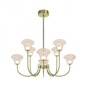 Подвесной светильник Династия латунь, 800 мм, 8 плафонов