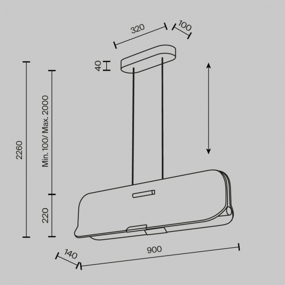 Подвесной светильник Optimista черный, бежевый фетр 900 мм 3
