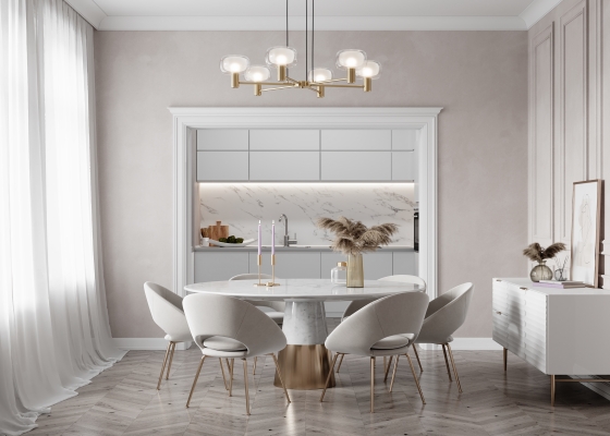 Подвесной светильник Vision золото, стекло, 6 плафонов 14