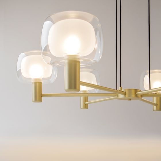 Подвесной светильник Vision золото, стекло, 6 плафонов 8