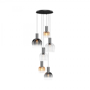 Подвесной светильник Smart Casual черный, 6 плафонов