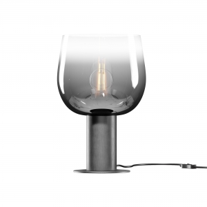 Настольный светильник Modern черный, дымчатый абажур