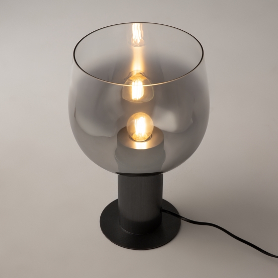 Настольный светильник Modern черный, дымчатый абажур 12