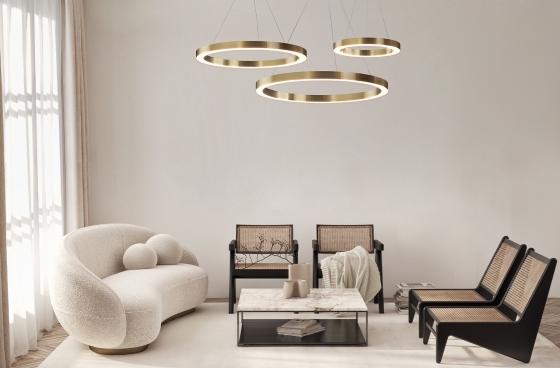 Подвесной светильник Saturno латунь круглый 600мм 13