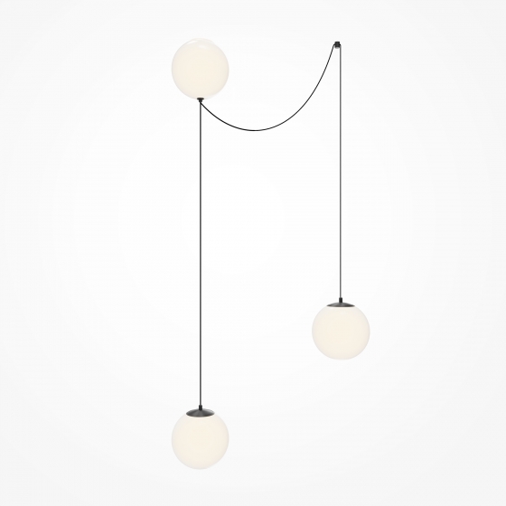 Подвесной светильник Twins черный, стекло, белый абажур 6