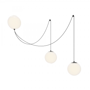 Подвесной светильник Twins черный, стекло, белый абажур