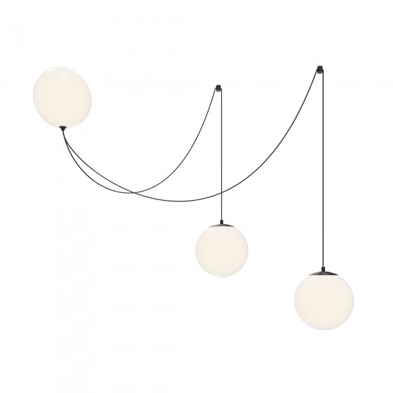 Подвесной светильник Twins черный, стекло, белый абажур 1