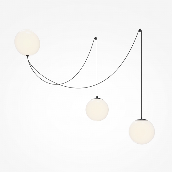 Подвесной светильник Twins черный, стекло, белый абажур 2