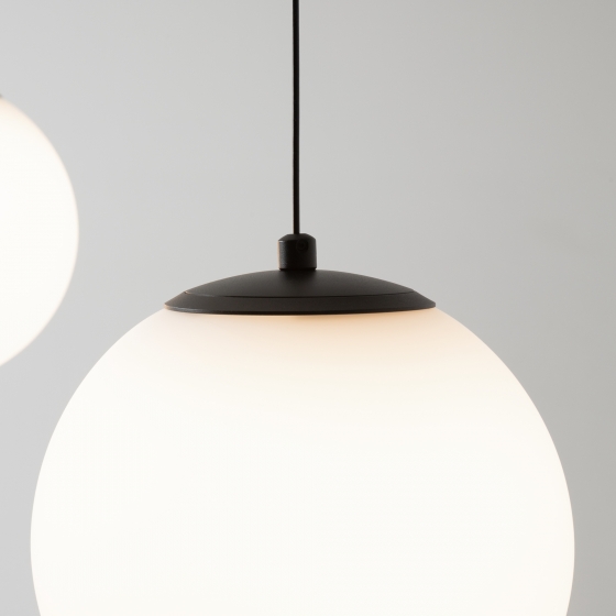 Подвесной светильник Twins черный, стекло, белый абажур 9