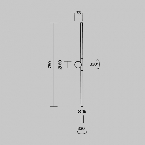 Настенный светильник Rotera черный, акриловый абажур 9